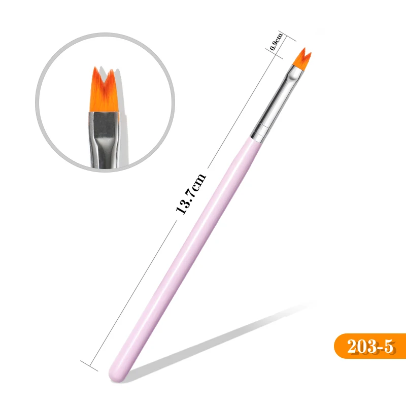 8 шт., градиентная УФ-гелевая ручка для рисования, Мягкие кисти, розовая ручка, для маникюра, для дизайна ногтей, ручка для переноса, набор инструментов для маникюра - Цвет: 203-5