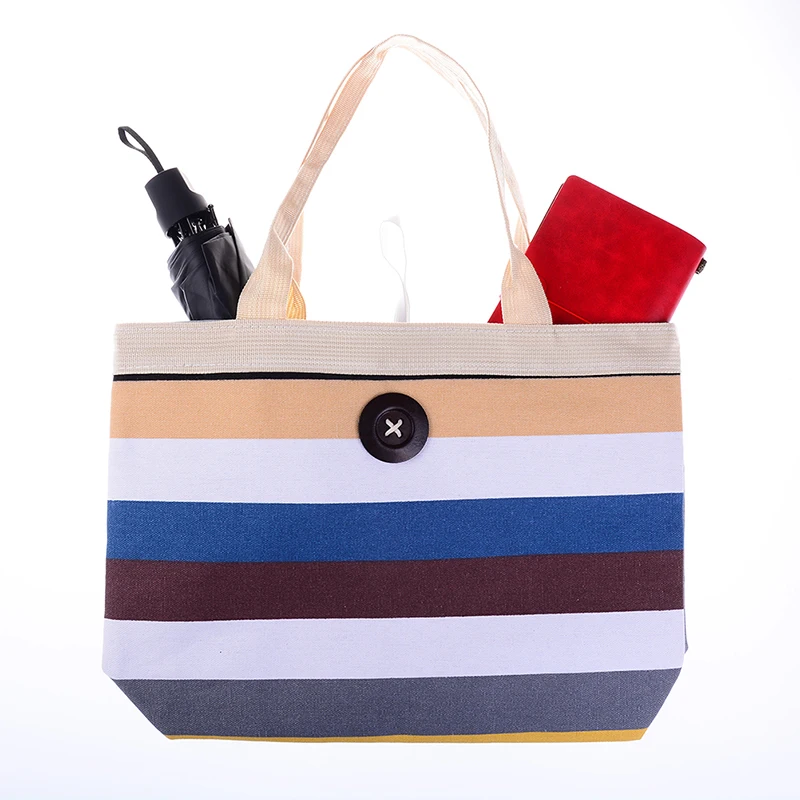 1 шт., женская летняя сумка в полоску для девочек, Холщовая Сумка-тоут, пляжная сумка