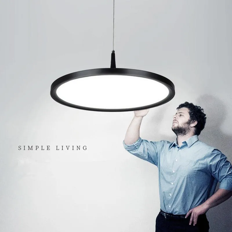 

Modern LED Pendant Lights Black White Pendant Lamps Metal Hanging lamp For Kitchen Living Room luminaria lustre Light Fixtures