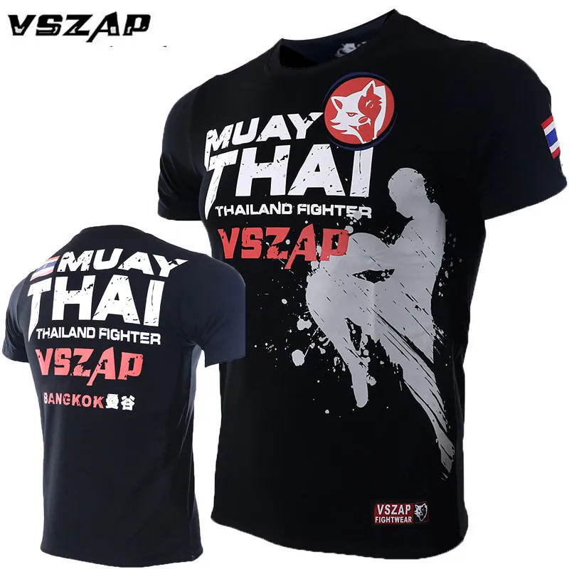 Мужская футболка VSZAP для кикбоксинга занятий боевыми видами спорта Wolf Muay Thai