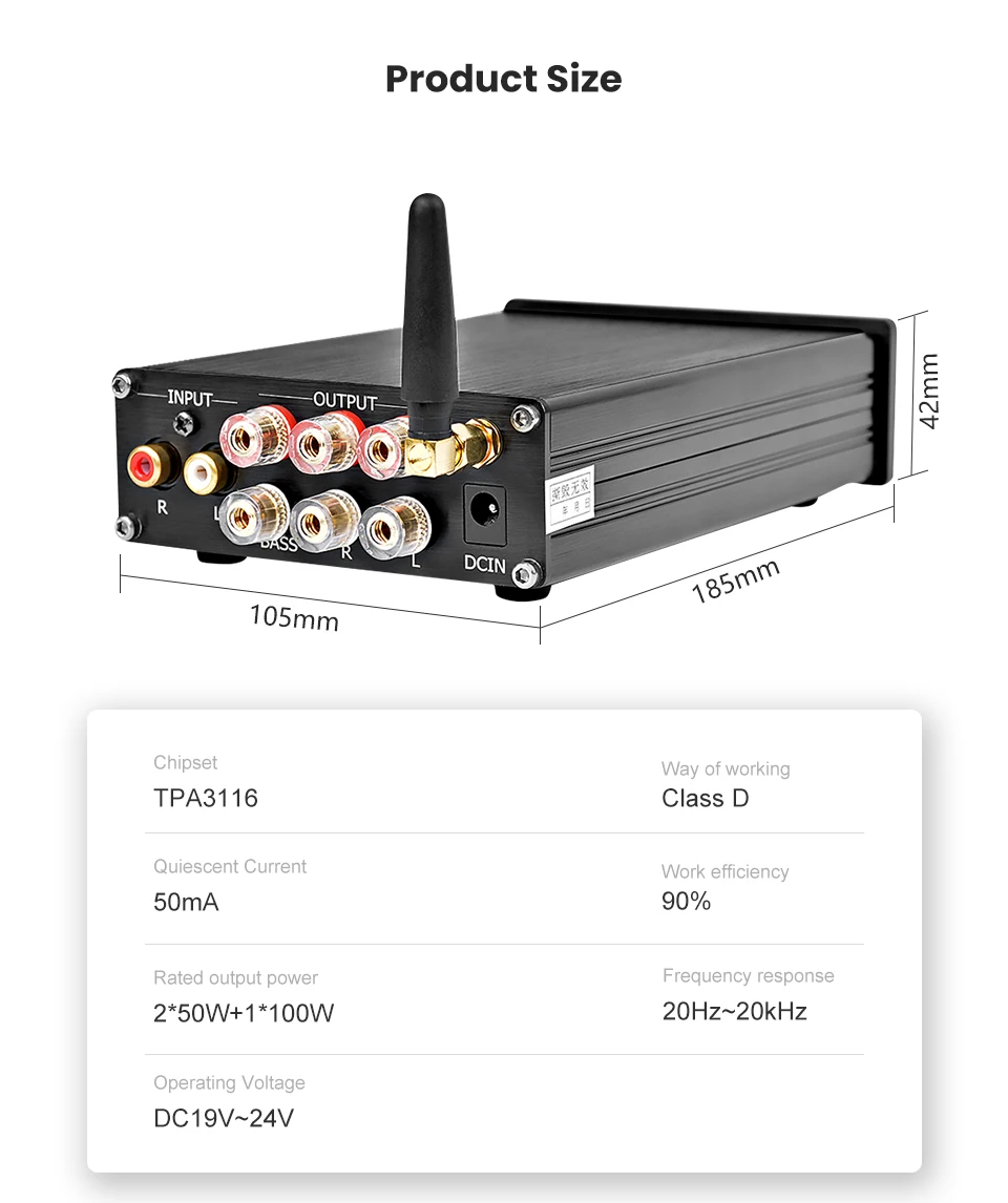 AIYIMA мини Amplificador Bluetooth сабвуфер 2,1 усилитель аудио Плата TPA3116 цифровой HiFi стерео усилитель мощности звуковой усилитель