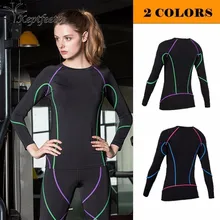 Уличная компрессионная рубашка женская с длинным рукавом быстросохнущая одежда для фитнеса черные тонкие рубашки для йоги для тренировок танцев бега Топы
