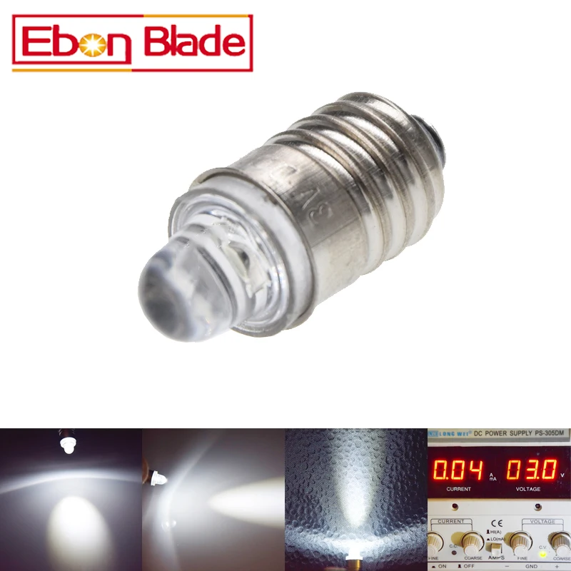 2Pcs E10 LED Upgrade Flashlight Bulb 0.5W Emergency Light Bulbs 3V DC C