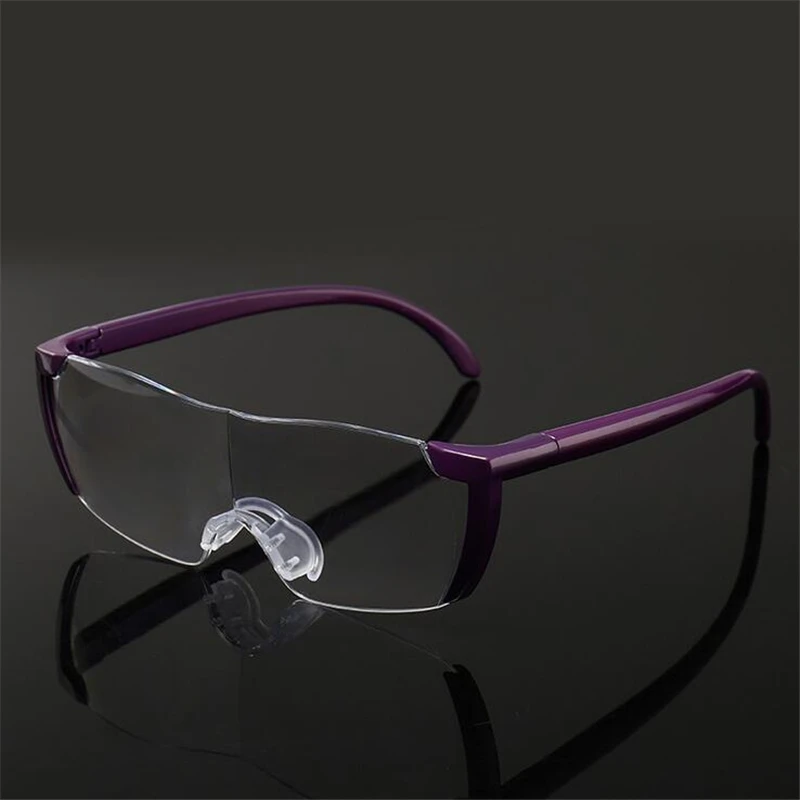 

Retro Big Vision Glasses Men Women Magnifying 1.6 Reading Glasses Magnifies Vision 250% Magnification Eyeglasses +250