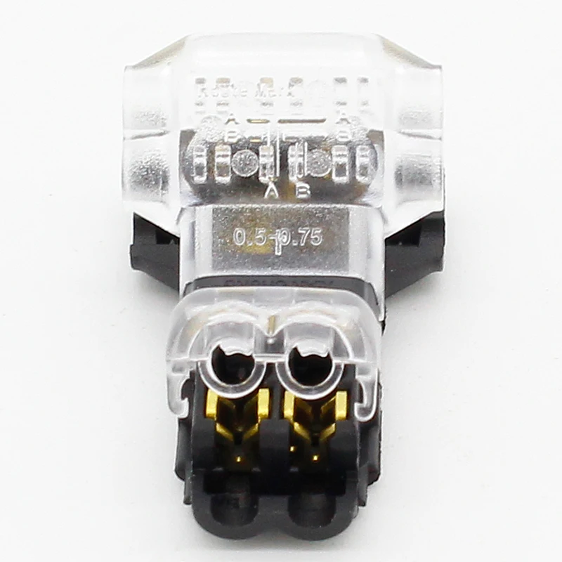 

5Pcs/lot 2 Pin 2 Way 300v 10a Universal Compact Wire Wiring Connector T SHAPE Conductor Terminal Block With Lever AWG 18-24