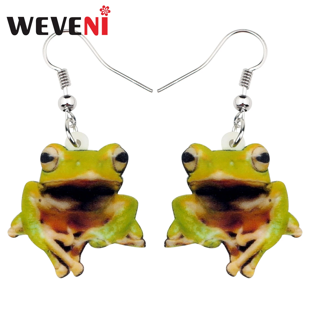 

WEVENI Acrylic Cute Frog Earrings Drop Dangle Big Long Anime Animal Jewelry For Women Girls Teens Gift Charms Wholesale Brincos