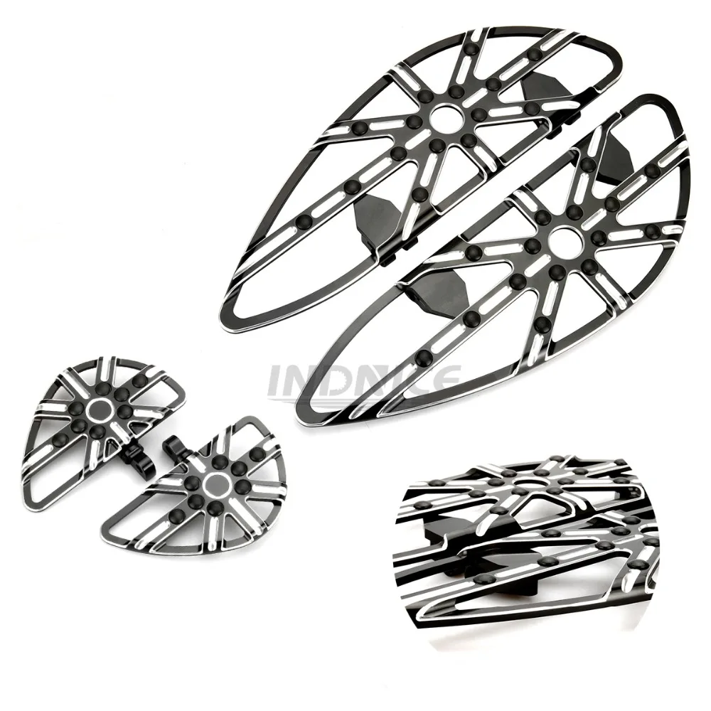 

Motorcycle Black Stretched Front 10-Gauge Floorboards footpegs for harley black floorboard roadking FLH FLST FLD high quality