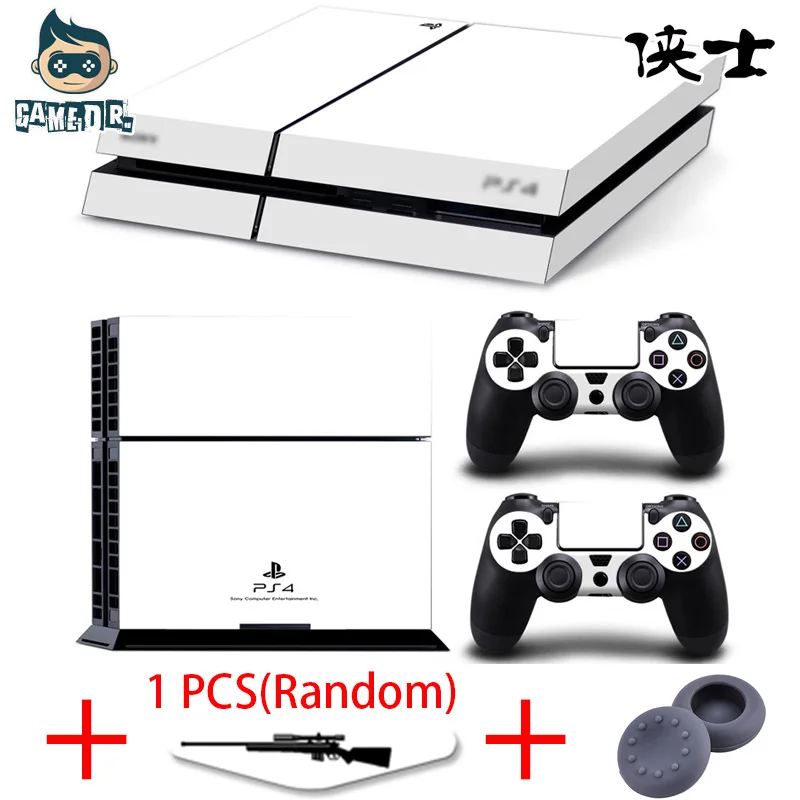 Все Белый Полный Цвет виниловая наклейка кожи Стикеры для Play Station 4 PS4 консоли + 2