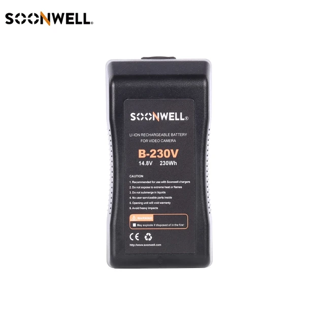 Pædagogik Populær kølig Soonwell B-230V Lithium-ion Battery Rechargeable Battery 230Wh 15.6Ah 14.4V  V-lock Li-