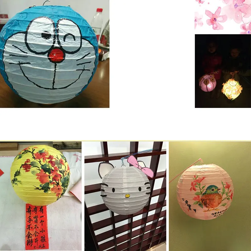 5 предметов в партии, LOT.20cm 10 цветов на выбор, незаконченные, неразукрашенные бумажный фонарь сада декоративно-прикладного искусства для раннего развития игрушка OEM