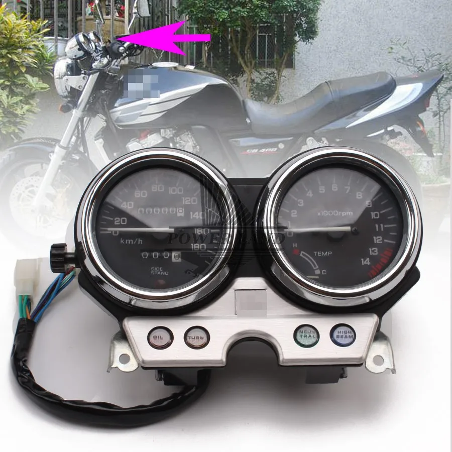 1set Motorcycle Chrome Speedometer Meter Odometer Tachometer Gauges