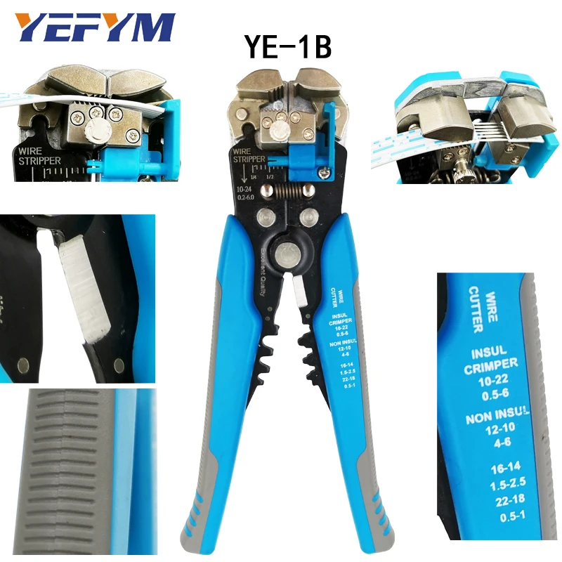 YEFYM SN 2549 0 08 1мм2 обжимные плоскогубцы комплект 8 челюстей для трубки/штепсельной