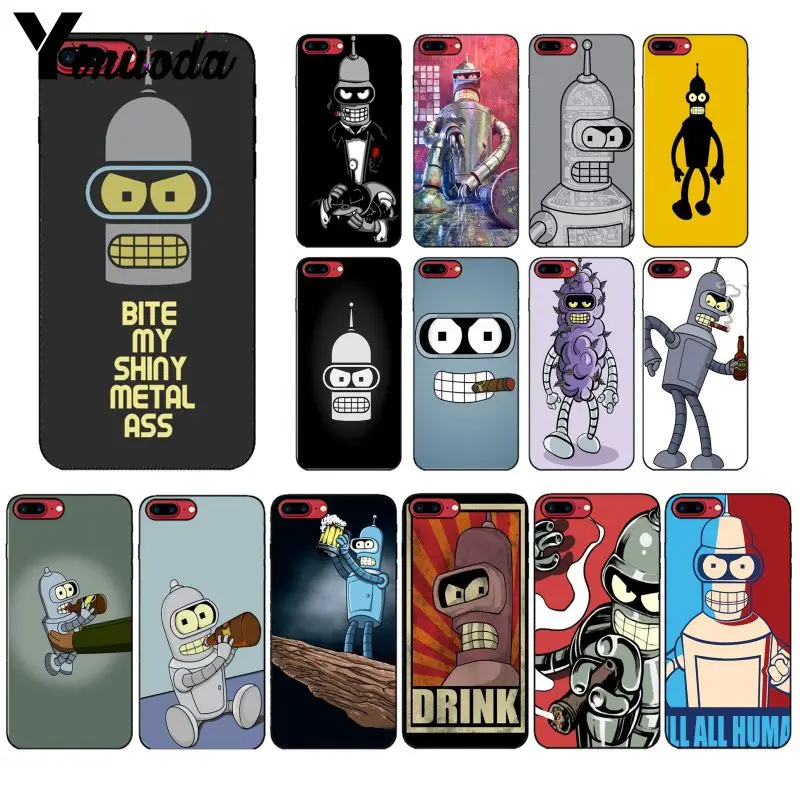 Yinuoda Futurama Bender ТПУ Мягкий силиконовый чехол для телефона чехол для Apple iPhone 8 7 6 6S Plus X XS MAX 5 5S SE XR Чехол для мобильного телефона s