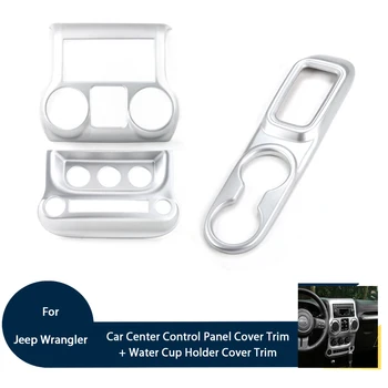 

Fit For Jeep Wrangler 2011-2016 Car Center Control Panel/Water Cup Holder Decoration Cover Auto Accessories