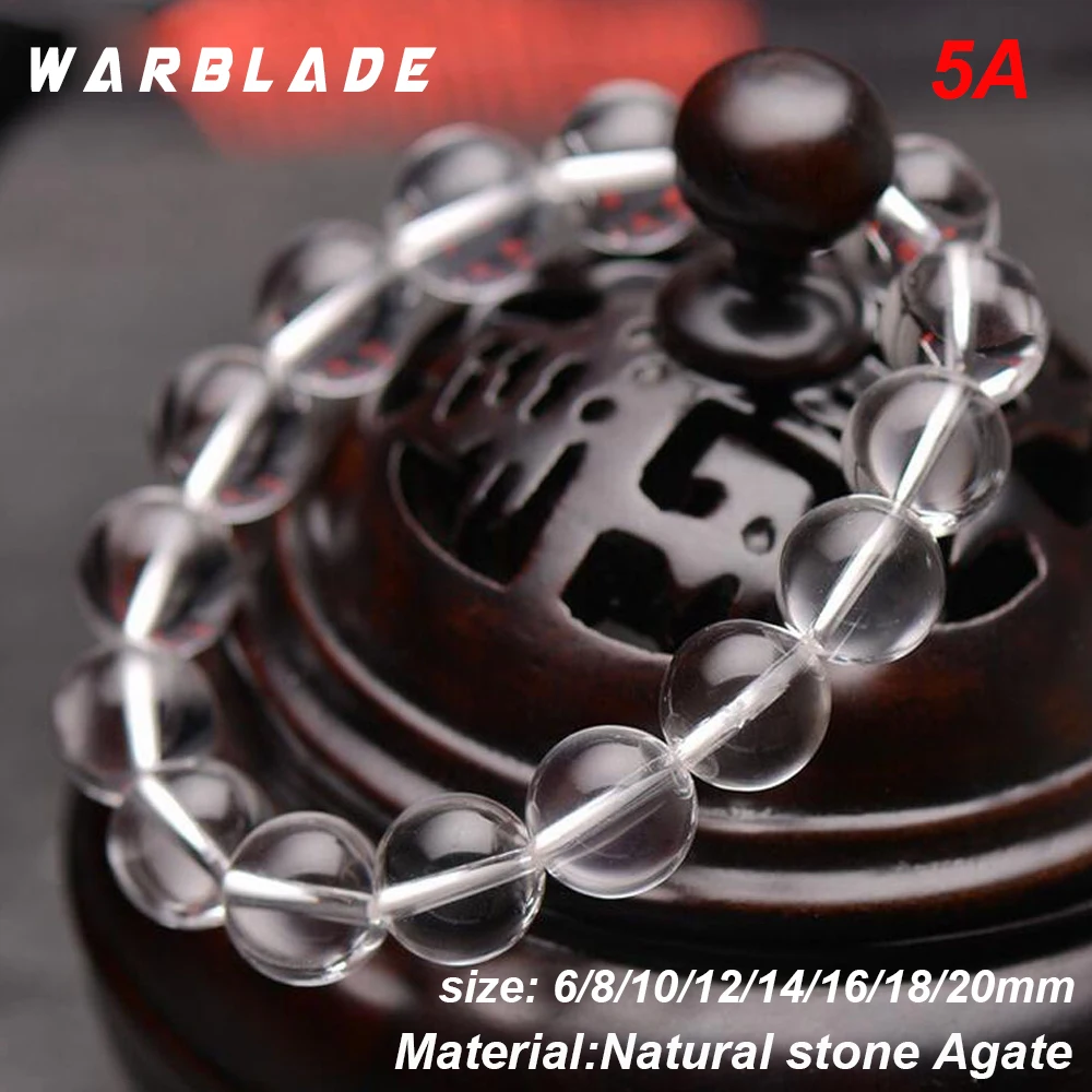 Женские и мужские браслеты WarBLade AAAAA белые кварцевые из натурального камня с
