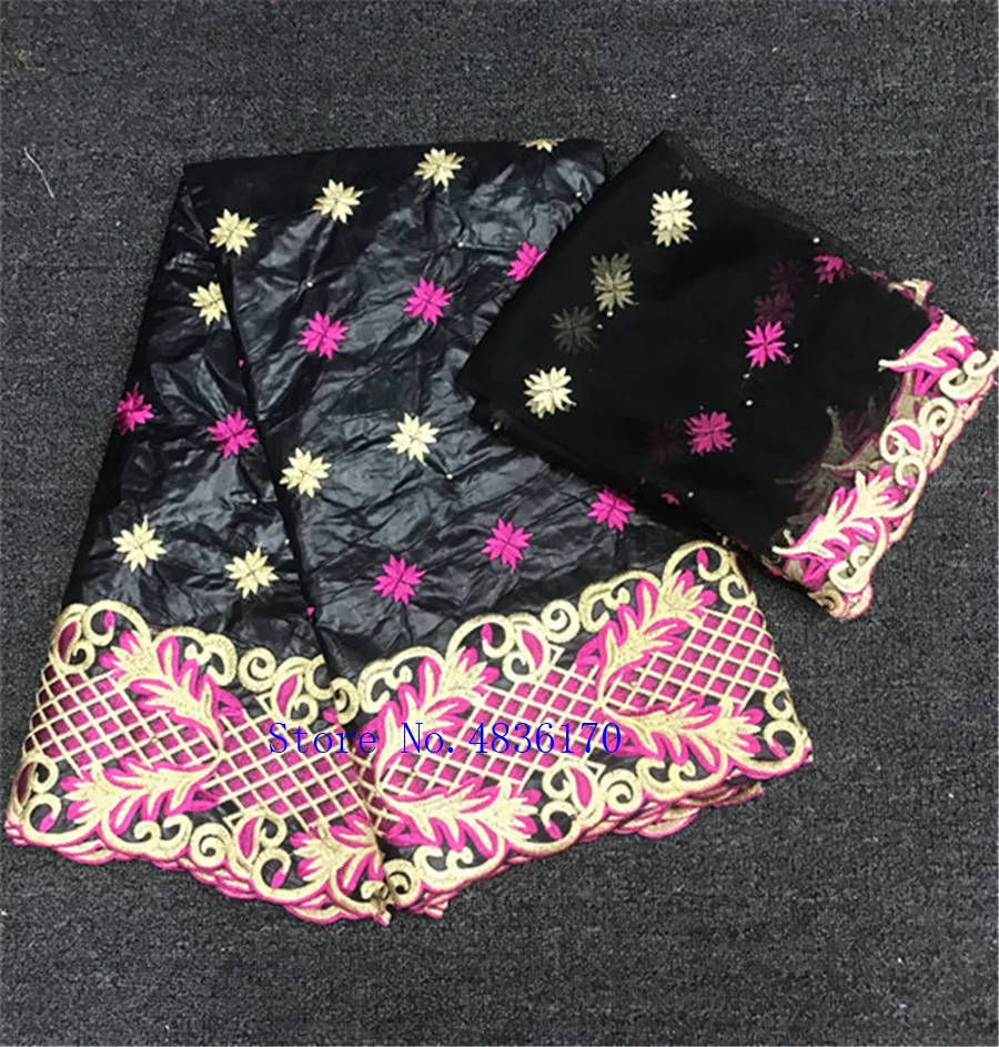 Новейший Высококачественный красивый головной убор из хлопка с вышивкой bazin riche getzner nouveau нигерийская Кружевная повязка на голову 5+ 2 ярдов