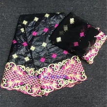 Новейший Высококачественный красивый головной убор из хлопка с вышивкой bazin riche getzner nouveau нигерийская Кружевная повязка на голову 5+ 2 ярдов