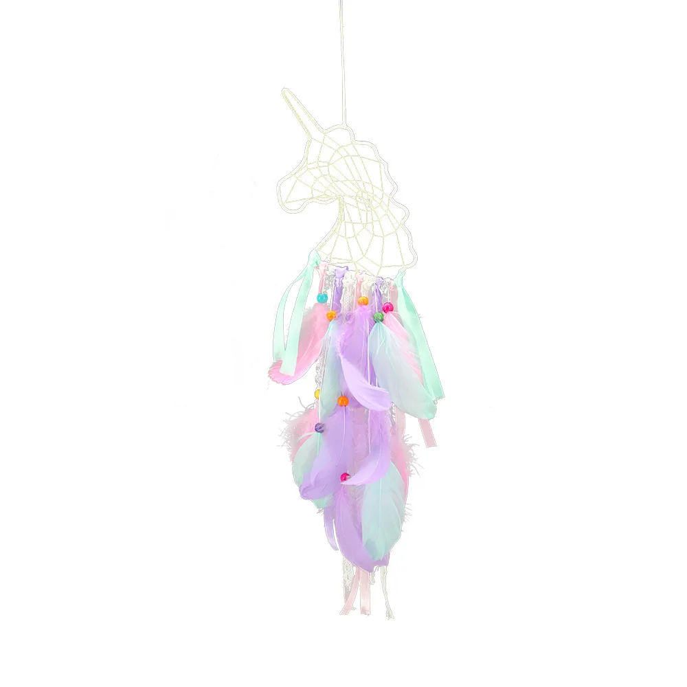 Unicorn Dream Catcher Gift For Guest Dream Catcher Kids Baby Shower Wedding Party Bedroom Wall Hanging Decoration For Home PAT42 (2)