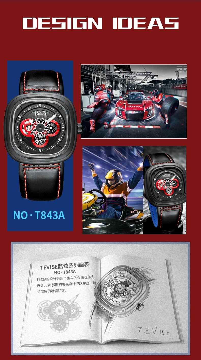 Tourbillon Мужские автоматические механические часы Montre Homme Топ бренд Tevise Бизнес Спортивные военные часы мужские наручные часы Relogio