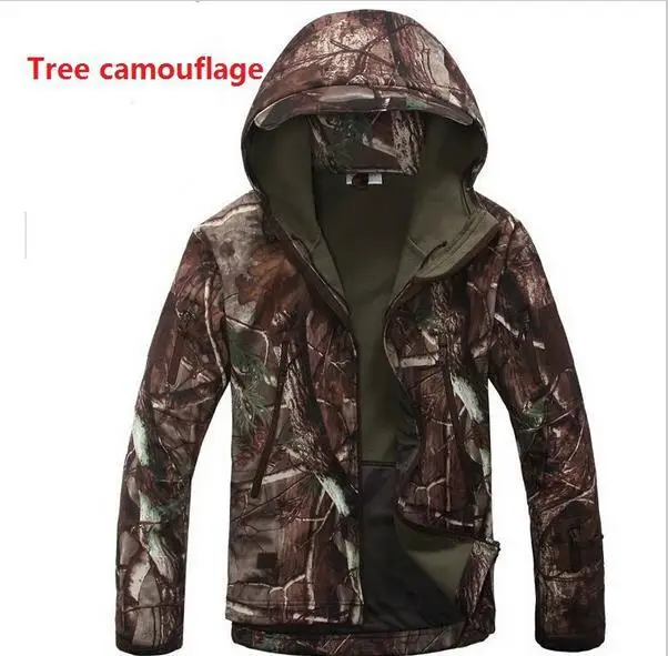 Высокое качество Тэд с V 4.0 Скрытень Акулья кода Софтшелл куртка для мужчины, военный куртка Водонепроницаемая Ветрозащитная армейская одежда - Цвет: Tree Camouflage