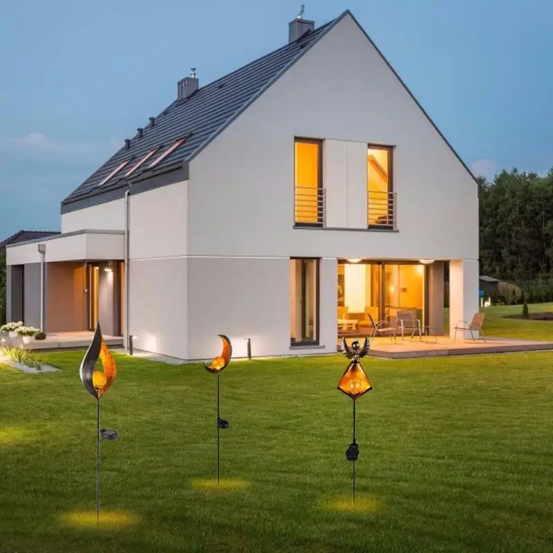 

3 Style Solar LED Flame Light IP44 Wrought Iron Torch Lights Waterproof Garden Landscape Lamp Decorative Lamp