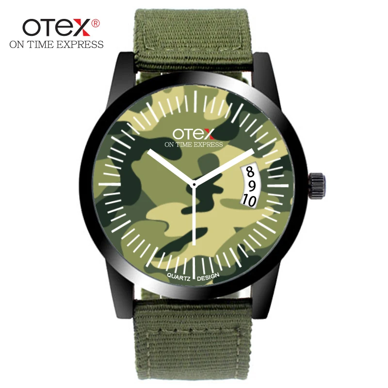 

ot03 Hot sale Fashion Military Pilot Aviator Army Style canvas Band Quartz Analog Outdoor Sport Men watch