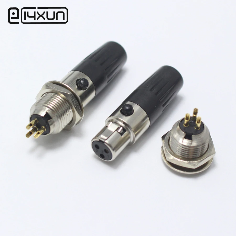 1set Mini XLR 3 pin Male jack +Female Plug 3P Audio Microphone Chassis Mount Self-locking PCB Board Connector | Обустройство дома