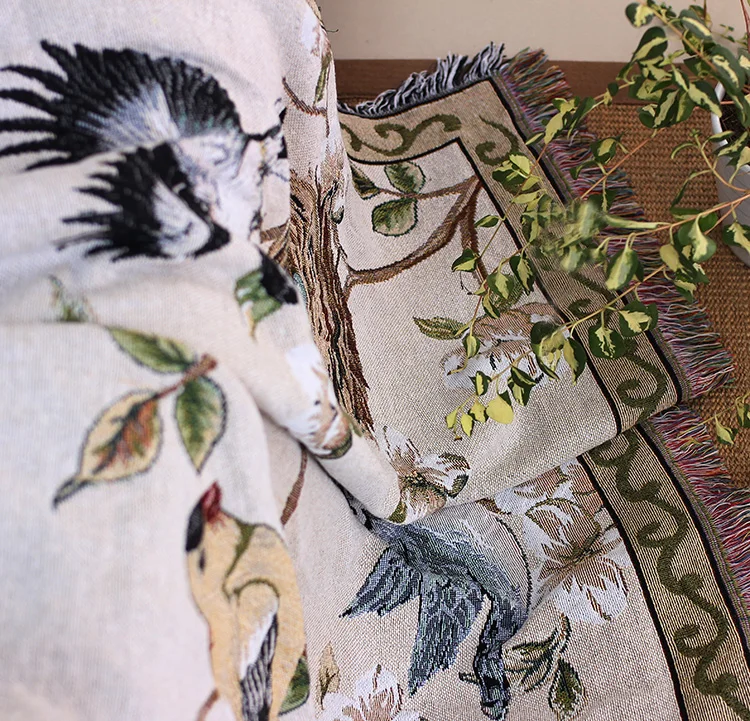 Цветы птицы ковер килим кисточки диван полотенце одеяло для стула диван гостиная спальня ковер мягкий ковер покрывало гобелен