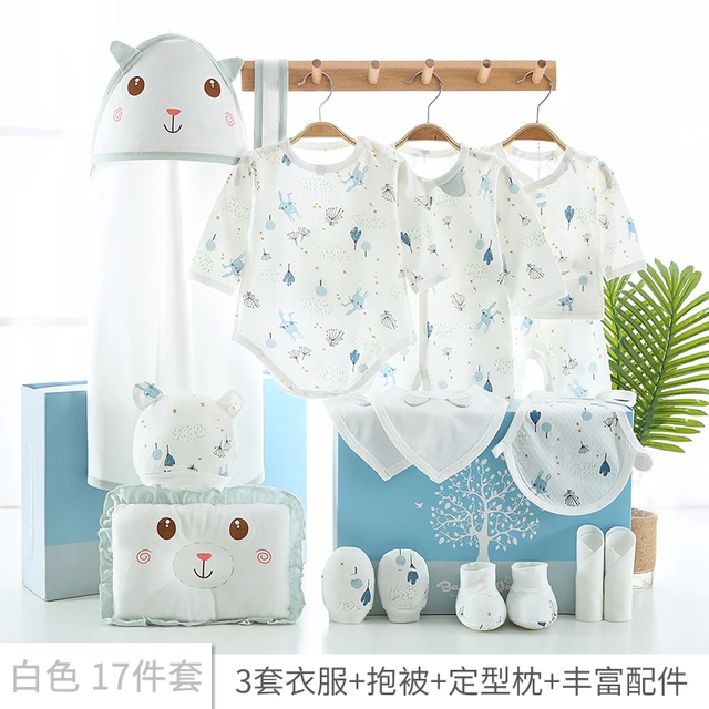 Cadeau Bébé 15 Pièces Ensemble 100%Coton Naissance 0/3 mois Fille