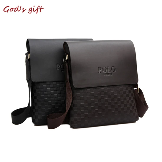 New 2015 fashion polo men bags,men's genuine leather messenger bag