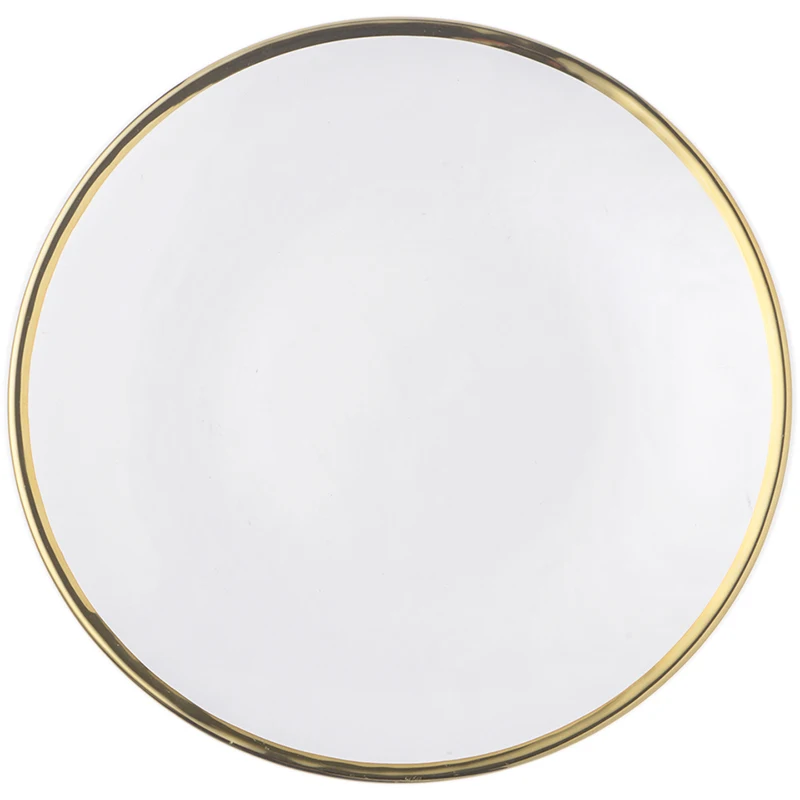 Скандинавские прозрачные стеклянные обеденные тарелки с золотой кромкой креативные фруктовые салатники западное блюдо для стейка кухонная посуда домашний декор лотки