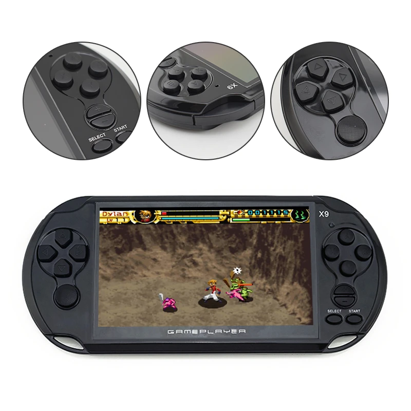 Nueva llegada 5,0 pulgadas de pantalla grande de juego portátil reproductor de TV poner con MP3/película de cámara de Video Multimedia consola de juego - 2