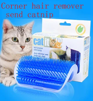 

Comfortable Cat Massager Corner Massage Brush Plastic Fixed Hair Removal Comb Scratch Itches Pet Grooming Supplies with catnip