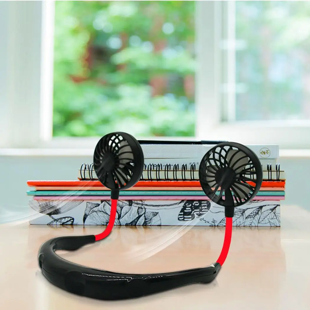 

Portable Adjustable Mini USB Portable Fan Neck Fan Neckband With Rechargeable Battery For Home, Outdoor Angle Adjustable Fan