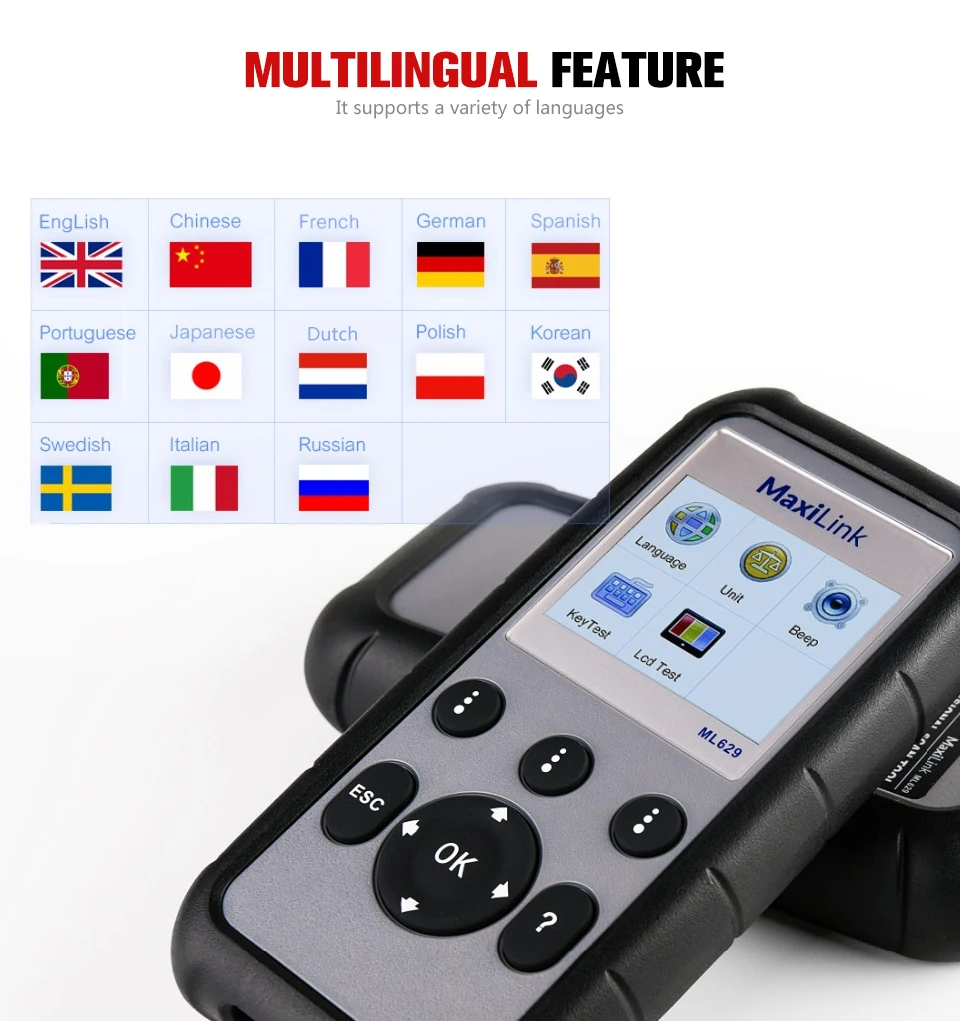 Autel MaxiLink ML629 может OBD2 сканер ABS подушки безопасности srs Авто диагностический