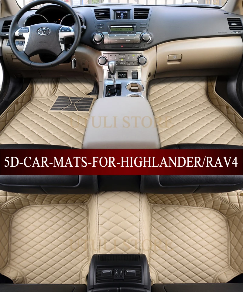 Кожаные автомобильные коврики для Toyota Fortuner Harrier Hilux Innova Highlander RAV4|car floor mats|floor linersfloor