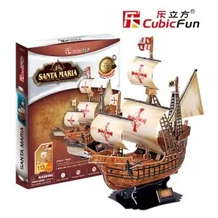 

New authentic CubicFun 3D puzzle Paper model boat T4008h Santa Maria - Hardcover