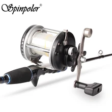 8 кг перетащите Max лодка 800 барабаны литой колеса морской Рыбалка троллинг катушка 4,1: 1 скорость правой рукой, черный, включают SUFIX#10 линии