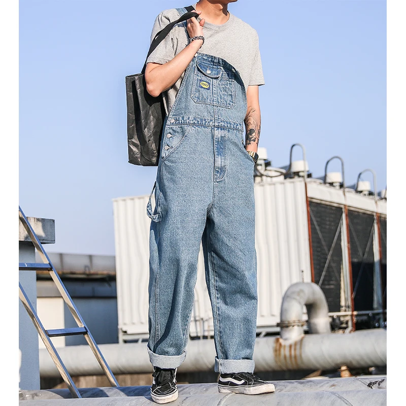 Новинка, мужские джинсовые широкие брюки, Мужская Уличная одежда, джинсы в стиле хип-хоп, комбинезон, комбинезоны, рабочие повседневные модные брюки