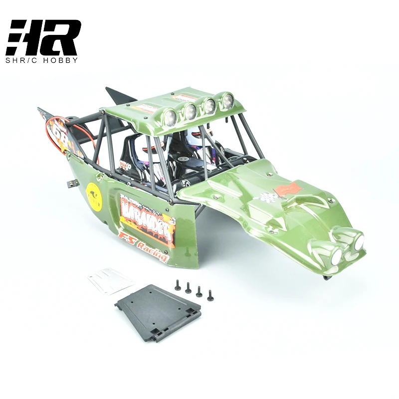

RC car 1/10 FS car shell finished car shell is green with lights desert card is a special off-road Free shipping