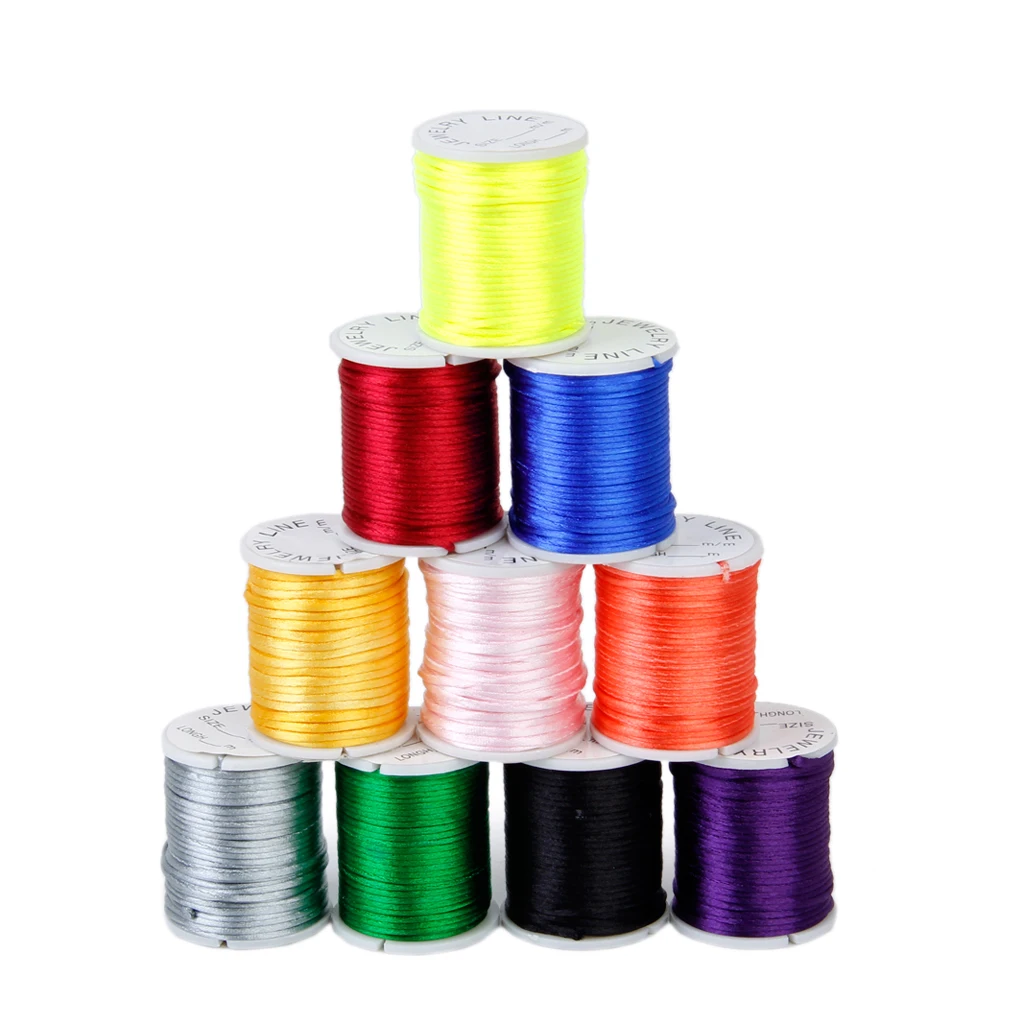 10m 10 metres x Gold 2mm Rattail Rat Tail Satin Nylon Threading Beading Cord