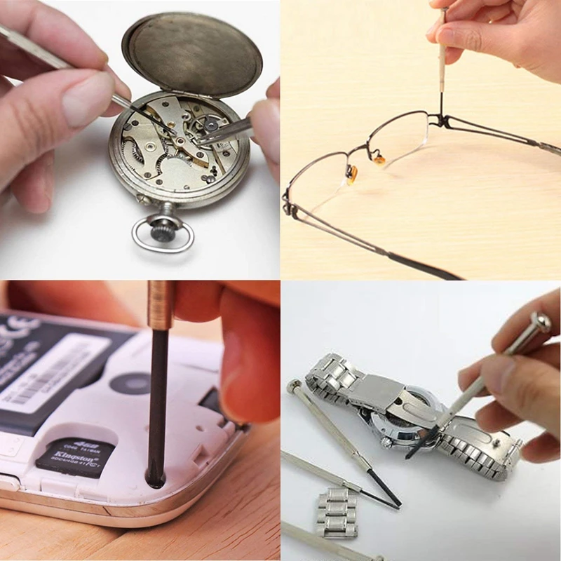 Stainless Steel Micro Glasses Sunglass Watch Spectacles Phone Tablet Screws Nuts Screwdriver Repair Tool Set Kits 6