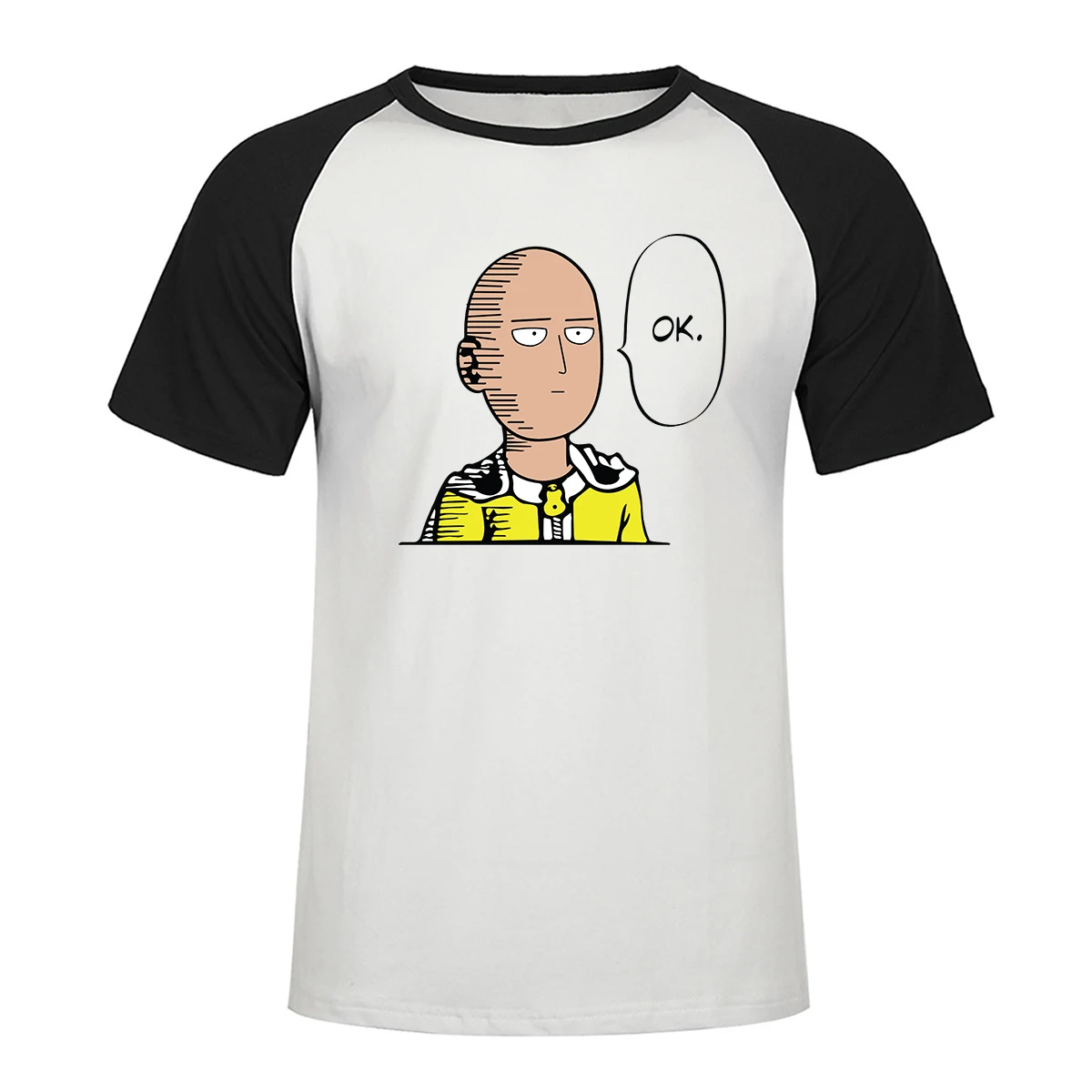 

One Punch Man T Shirt Saitama Sensei Japan Anime Euro Cotton Raglan T-shirt New Casual O-Neck Tshirt For Men Hip Hop Streetwear