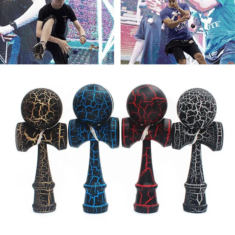 Деревянные шары Kendama, балансирующие игрушки, красочные трещины, поверхность из бука, для детей и взрослых, для активного отдыха, для снятия стресса