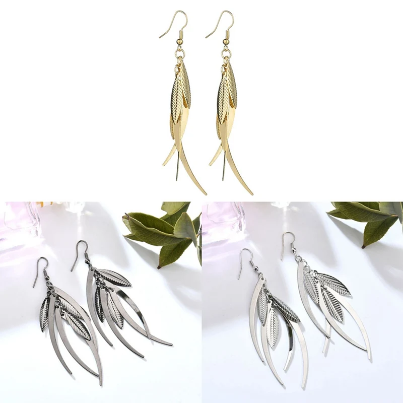 

2018 New Creative Dangle Long Leaf Earrings For Women Top Quality Fashion Bijouterie Hot Sale Ladies Gift