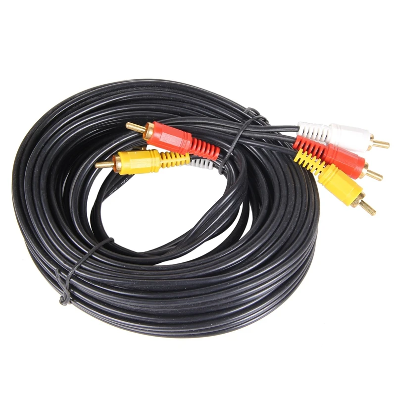 3RCA-3RCA видео кабель/AV код 3-контактный-3 pin (черный, 10 м) #8