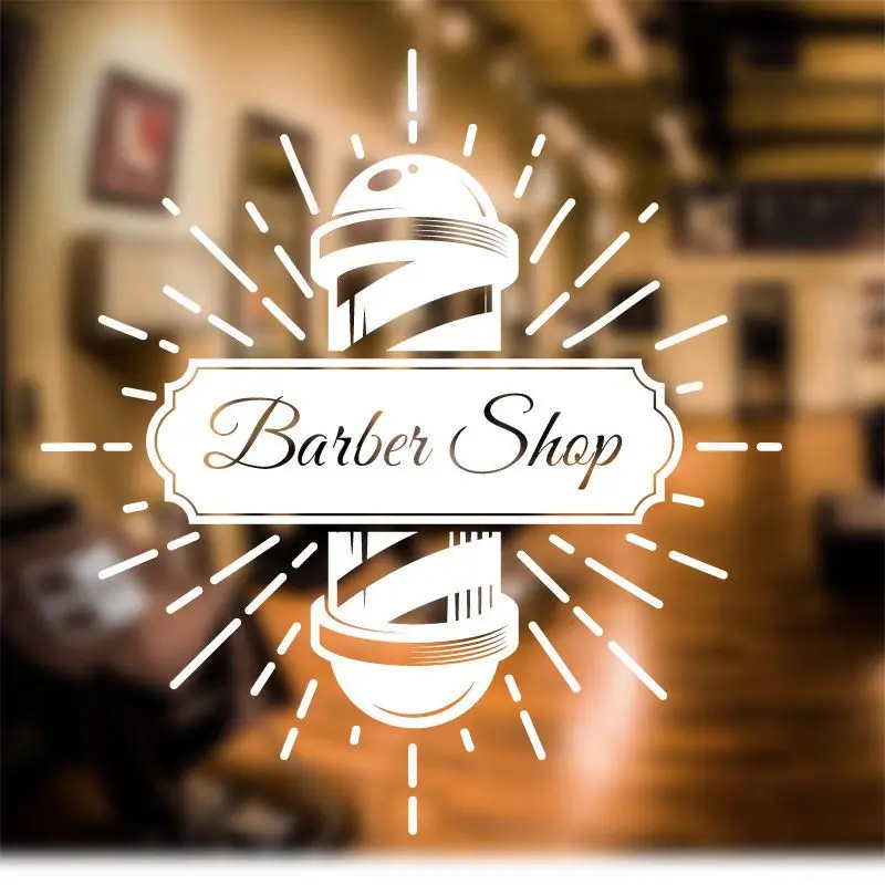 Man Barber Shop Sticker Name Time Chop Bread Decal Haircut Shavers