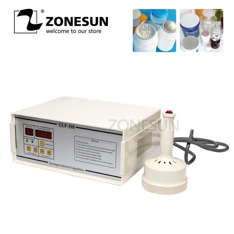 Портативная Индукционная упаковочная машина ZONESUN ручной укупорочный аппарат для