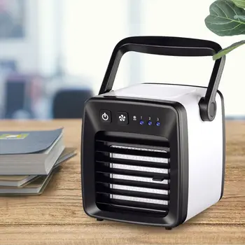 

USB Fan Cooler Cooling Fan Mini Portable Air Conditioner Powerful Soft Wind Cool Indoor Outdoor Device Room Student Supplies