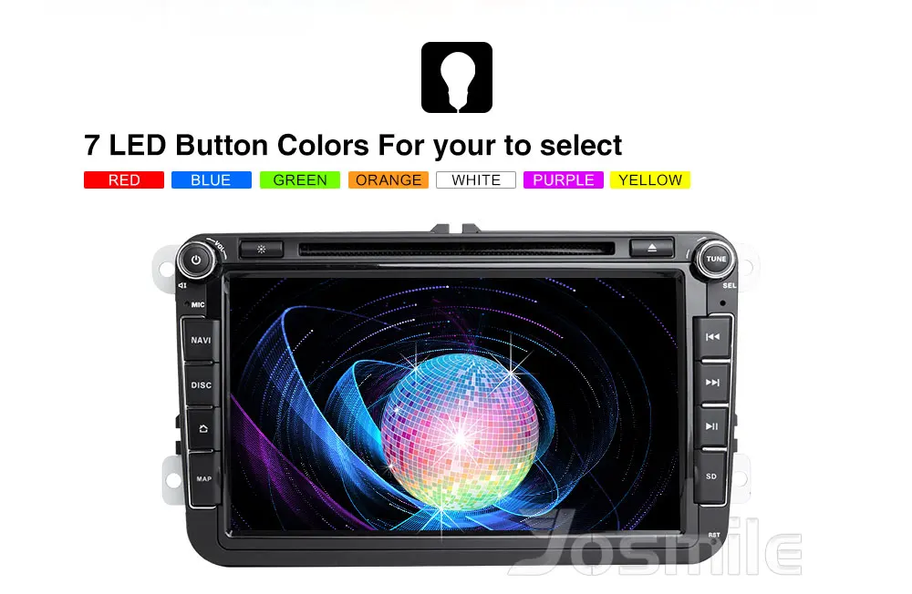 Cheap Josmile 2 Din Car DVD Player For VW Volkswagen Passat b6 b7 Skoda Octavia Superb 2 T5 Golf 5 Polo Seat leon Radio GPS Navigation 16